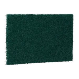 Scouring Pad, Heavy Duty Rectangle, 5-1/4 Inch Length, 4 Inch Width, Fiber/Mineral/Resin, Green