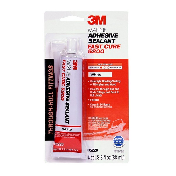 Adhesive Sealant, Marine, Tube Container, 3 oz Container, Polyurethane Base