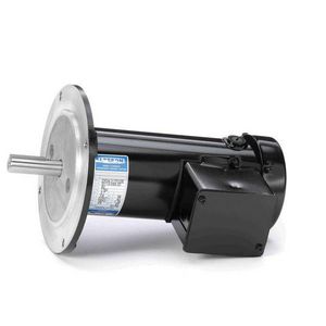 DC Motor, 0.19 kW Power, 90 VDC, 2.7 A, 1750 RPM Speed, 1 Speed, TEFC, 34 Frame, 0.63 Inch Diameter x 2.09 Inch Length Shaft, Reversible Rotation, Ball Bearing, 9 in-lb Torque, Round/C-Face Mounting, 40 °C, Rolled Steel