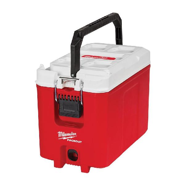 Compact Cooler, Personal, 16 qt Capacity, 13 in Height, 10 in Width, 16 in Depth, Plastic, Black/Red/White Body
