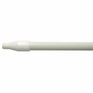 Broom Handle, Threaded Tip, 1 in Dia, 60 in Length, Fiberglass, White