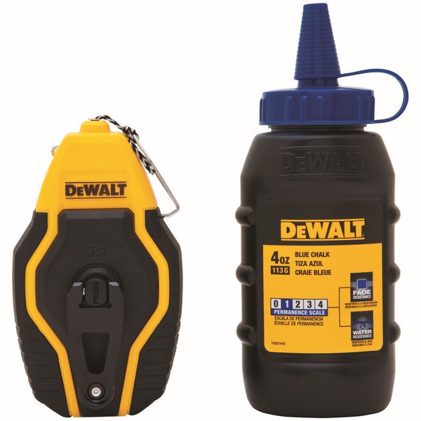Chalk Reel Kit, Braided Compact, 30 ft Line Length, 4 oz Chalk, Belt Clip Hook, 3:1 Gear Ratio, ABS Case, 4-1/4 in H x 2-1/2 in W x 1 in D Dimensions