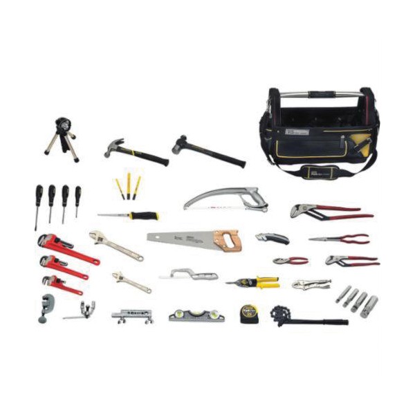 Plumber Tool Set, SAE, 37 Piece, Bag Tool Storage, Tool Storage Included: Yes