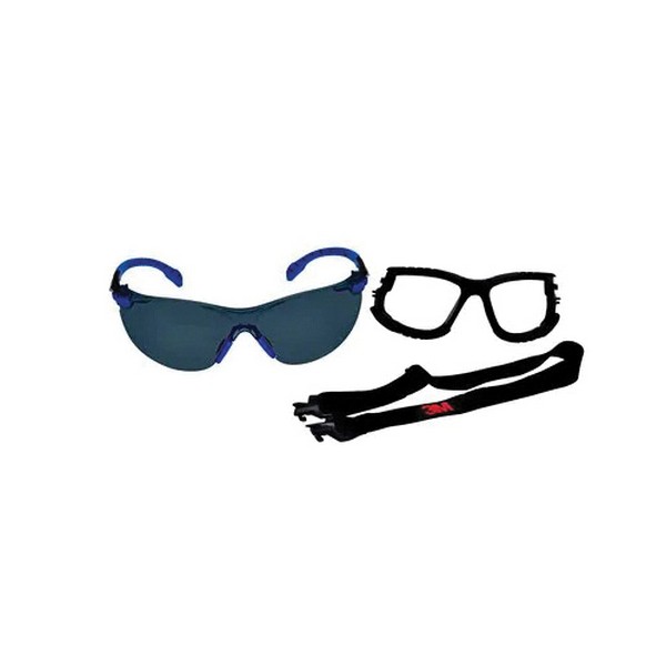 Safety Glasses, Premium, Series: 1000, Anti-Scratch/Anti-Fog Lens Coating, Gray Lens, Half-Frame, Blue/Black Frame, Plastic Frame, Polycarbonate Lens, Yes % UV Protection, Standard Temple, Specifications Met: ANSI Z87.1-2015, CSA Z94.3