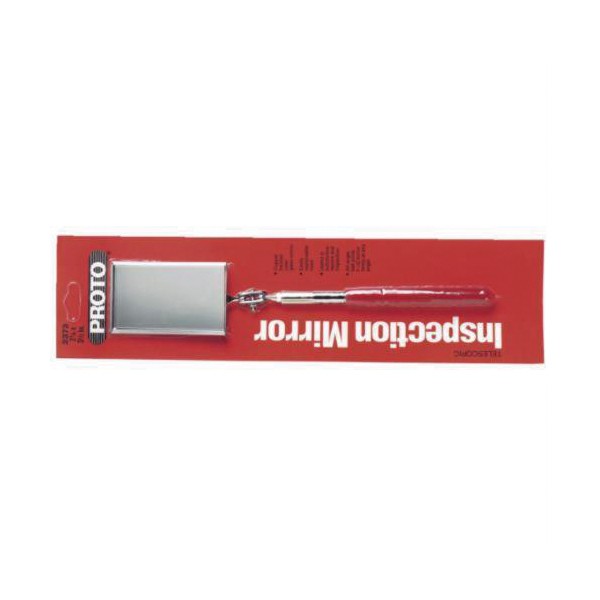 Inspection Mirror, 3-1/2 x 2-1/8 in Mirror, Rectangle Shape, 11-1/4 to 15-1/2 in Length, J2372/J2373 Telescoping Handle, All Angle Ball Joint Swivel, Vinyl Handle