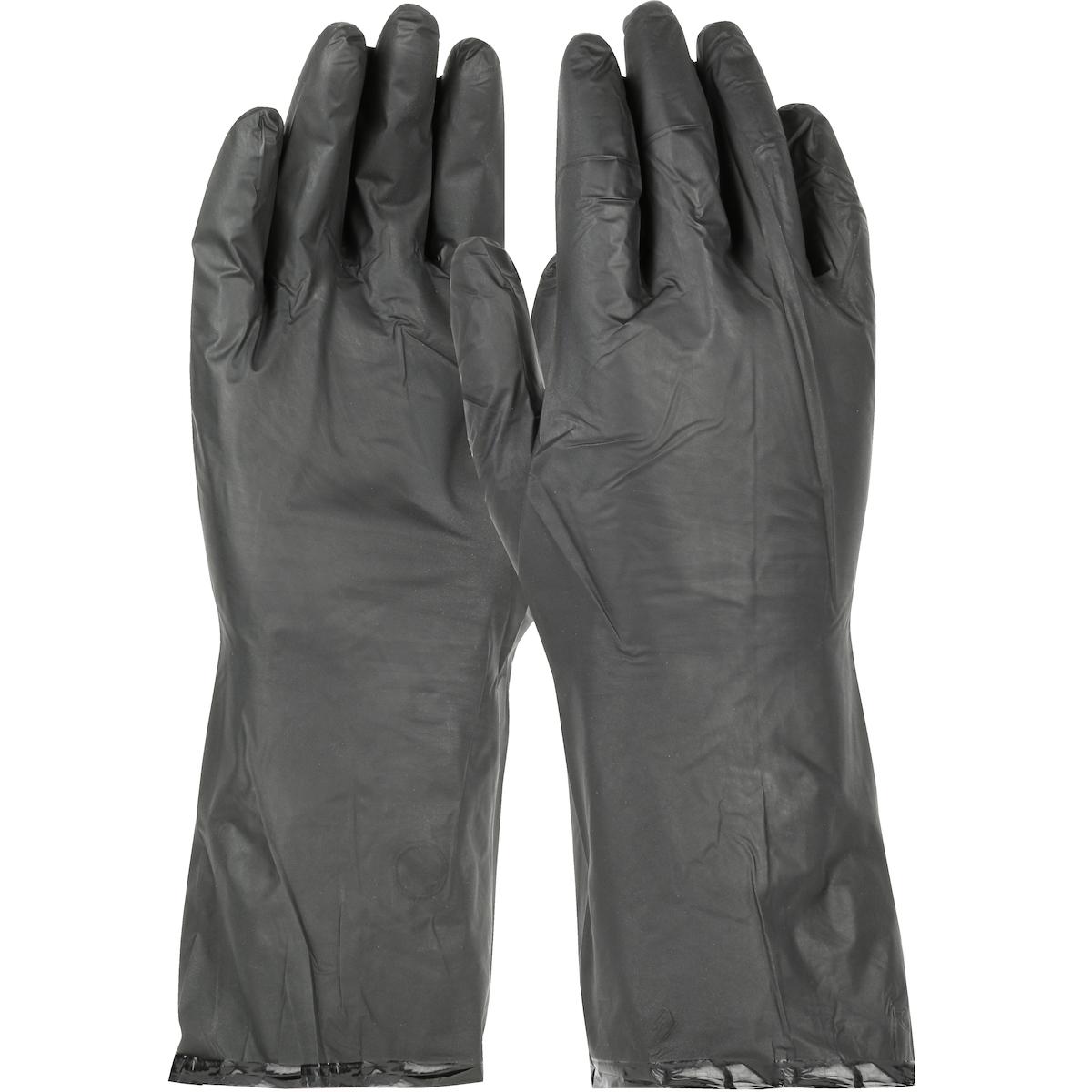 Gloves, Disposable, Series: 27G, L Size, Polyethylene Palm, Black, Smooth Grip, Straight Cuff, Powder-Free, 12 in Length, 4 mil Thickness