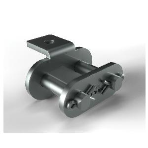Connecting Link, A-1 Attachment Cottered, #80 Chain, 1 in Pitch, 0.312 in Pin Dia, 0.921 in Link Plate Height, 1/8 in Link Plate Thickness
