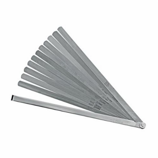 Feeler Gauge Set, Long Blade, 1/2 x 12 in Blade, 12 Piece, Steel Holder