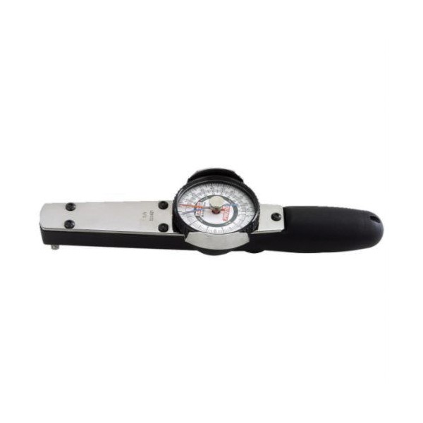Dial Torque Wrench, Dual Scale, 1/4 in Drive, 2 to 10 N-m, Fixed/Ratcheting, Graduations: 1 in-lb, 10 in Overall Length, CW/CCW, +/-4% Accuracy, 5000 Cycles Minimum, Plain Grip, Specifications Met: ASME B107.14M, Aluminum/Steel, Full Polished