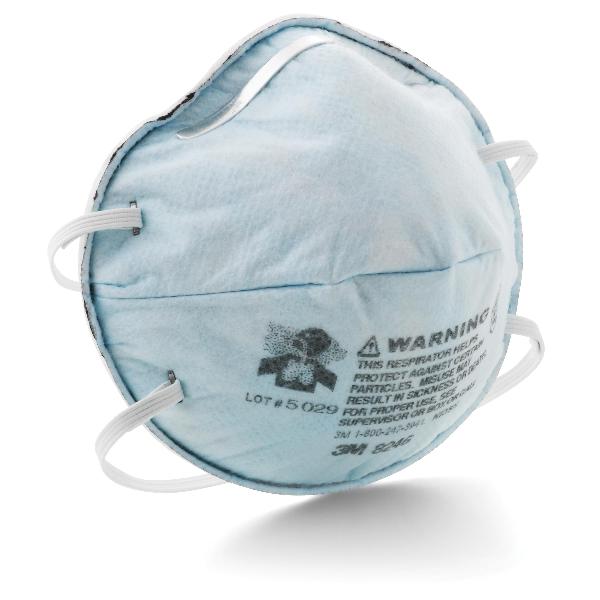 Particulate Respirator, Cup Style Disposable Lightweight, Standard Size, R95 Filter Class, 0.95 Filter Efficiency, Braided/Dual/Non-Adjustable Headstrap, 2-Fixed Strap Suspension, Resists: Certain Oil, Non-Oil Based Particles and Acid Gases, Polypropylene, Light Blue