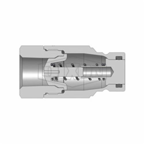 Flushface Female Plug, Series: DQC HT, 1-1/4-11 Nominal, Female BSPP, 2 Inch Hex, 3.61 Inch Length, 2920 psi, 316 Stainless Steel, 2.19 Inch Outside Diameter
