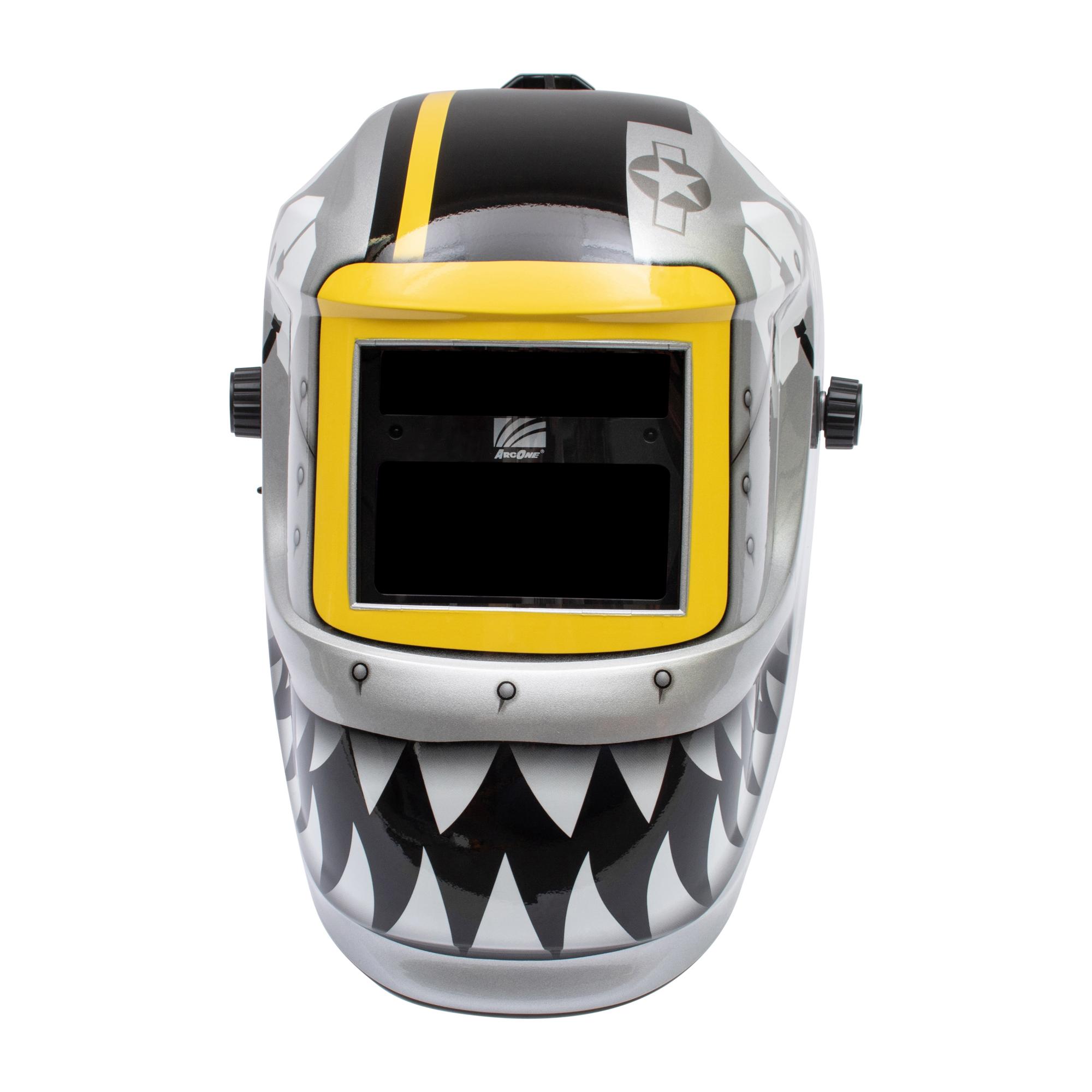 Welding Helmet, Fighting Tiger, 4/9 to 13 Lens Shade, Fighting Tiger, 6 sq-in Viewing Area, Solar Power Source