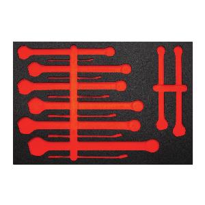 Foam Tray, For Use With: J1200FBASD Tool Set and 14-Piece 12-Point Black Oxide Combination Wrench Set, Polyethylene Foam, Black/Red, 23 in W x 16 in D x 1-1/4 in H Dimensions