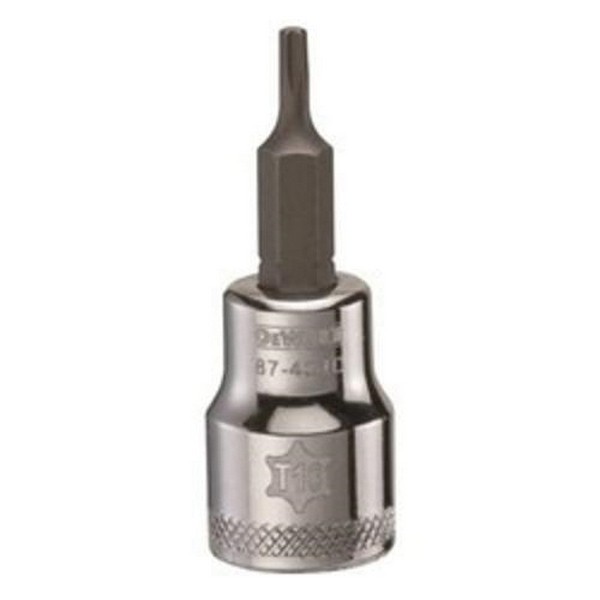Socket Driver Bit, Measurement System: Imperial, 3/8 in Drive, Torx® Bit, T10 Bit, Chrome Vanadium Alloy Steel