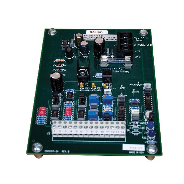 Tension Amplifier, Open, For Use With: Web Tension Sensors, Specifications: Chassis Mount, 32 to 122 °F, 12 VDC input, 0 to 10 VDC 4 to 20 mA Output, 24 VDC Input Power, 1 or 2 Sensors