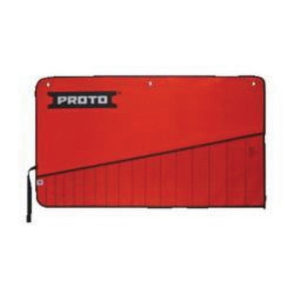 Tool Pouch, Anti-Slip, For Use With: J1200RM-T500 Combination Wrench Set, 17-Pocket, Canvas, Red, 11 in L x 9-1/2 in W x 1/2 in H