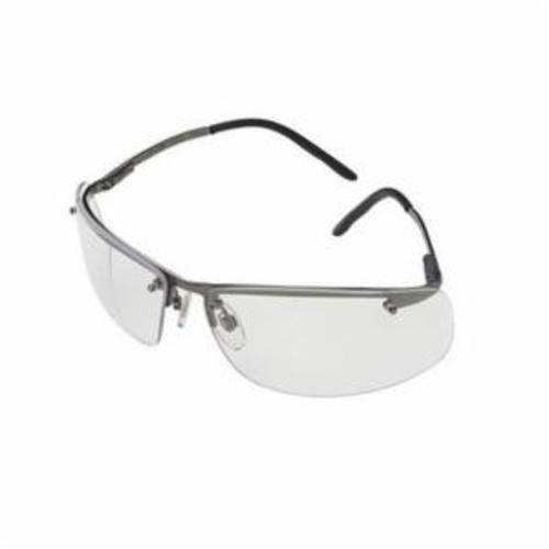 Safety Eyewear, Lightweight, Series: Slate™, Universal Size, Anti-Scratch/Hard Coat Lens Coating, Clear Lens, Wrap Around Frame, Matte Gunmetal Frame, Metal Frame, Polycarbonate Lens, Yes % UV Protection, Spring Hinge Temple, Specifications Met: ANSI Z87.1-2010, CSA Z94.3