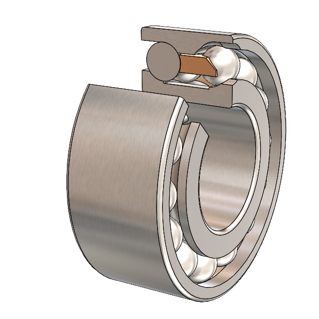 Ball Bearing, Angular Contact, 5.512 in Bore, 11.811 in OD, 2 Rows, 4.882 in Width, Through Hardened Steel Bearing, Bronze/Brass Cage