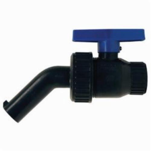 Ball Valve, Single Union, Series: SUBV, 1 Inch Nominal, FNPT x Nozzle, 125 psi, Full Port, Polypropylene Body, PTFE Ball Seat/EPDM O-Ring