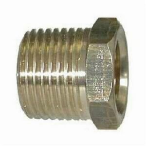 Bushing, Light Pattern Hex, Fitting/Connector Type: Bushing, 1/2 x 1/4 Inch Nominal, MNPT x FNPT, 0.81 Inch Hex, 0.81 Inch Length, 1200 psi, Brass, -65 to 250 °F, Import