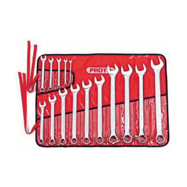 Combination Wrench Set, Anti-Slip Design, Metric System of Measurement, 7 to 32 mm, 15 Piece, For Use With: 4, 6 and 12 Point Fastener, 12 Point, Box/Open End Drive, Satin