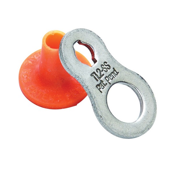 Tool Collar and Loop, Metal Ring, For Use With: 0.313 to 0.438 in Dia Rotating Tool, Tool Lanyard and Tether, Rubber/Stainless Steel, Orange, 1-51/64 in L Dimensions