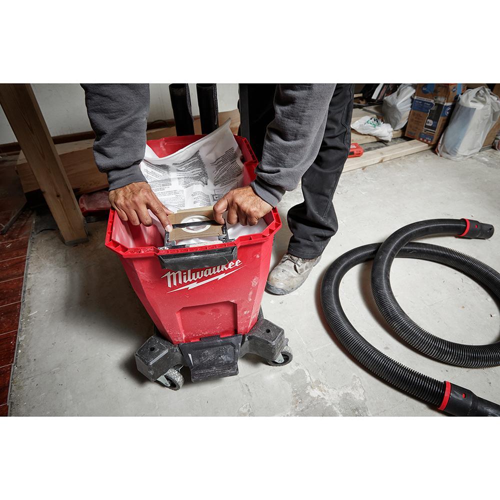 Dust Bag, Fleece, Series: 49-90, 98.5 % Efficiency, 12 gal Size, For Use With: M18 FUEL 0930-22HD 12 gal Dual Battery Wet/Dry Vacuum Kit, Fleece, White