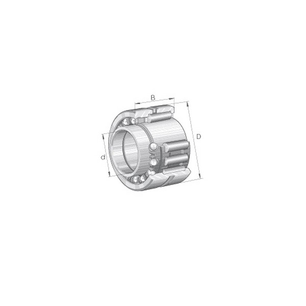 Needle Roller/Angular Contact Ball Bearing, Double Direction Split Inner Race, Series: NKIB, 17 mm Bore Dia, 30 mm Outside Dia, 20 mm W, Open Closure, 3150 N Dynamic/4900 N Static/216 N Fatigue Axial and 12400 N Dynamic/14600 N Static/2600 N Fatigue Radial, Steel Cage, 20600 rpm Maximum, -20 to 120 °C
