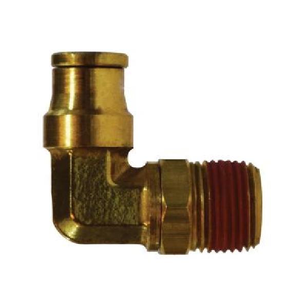 Tube To Pipe Swivel Elbow, 90°, 90° Elbow Fitting/Connector, 3/8 Inch Nominal, Push-In x MNPTF End Style, 150 psi Pressure, -40 to 200 °F, CA377 Brass, Forged Method of Manufacture