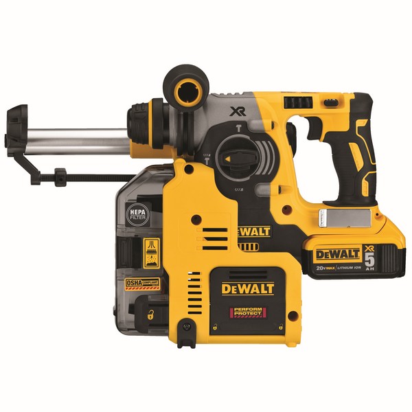 Cordless Rotary Hammer Kit, L-Shape, Bare Tool/Kit: Kit, 1 in Chuck, SDS Plus® Chuck, 0 to 4600 bpm Blows per Minute, 2.1 J Impact Energy, 0 to 1100 RPM No-Load, 20 VDC, Lithium-Ion Battery, 5 Ah Battery, Battery Included: Yes, Ergonomic/360 deg Side