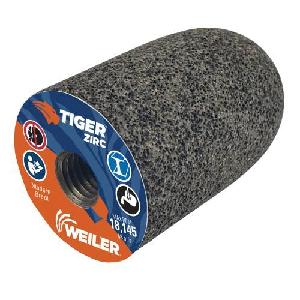 Grinding Cone, Portable, Series: 18R, 2 in Diameter Maximum, 3 in Head Thickness, 20 Grit, ZA20S Grade, 5/8-11 Center Hole, Synthetic Resin Bond, Type 18R/Round Tip Shape, 5/8-11 UNC Thread, 18145 RPM Maximum, Zirconia Alumina Abrasive