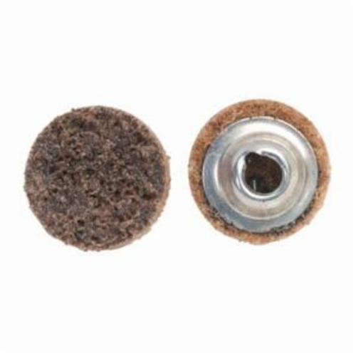 Non-Woven Abrasive Quick-Change Disc, Type TS (Type II) Attachment, 1 in Diameter Disc, Aluminum Oxide Abrasive, 50 Grit, Coarse Grade, Nylon/Polyester Backing, Y-Weight Backing Weight, 4000 RPM Maximum, Brown