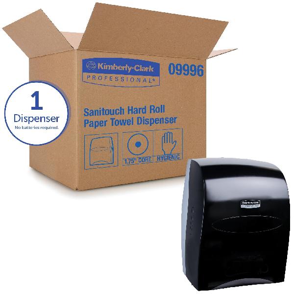 Towel Dispenser, Manual Hard Roll, Wall Mounting, Black
