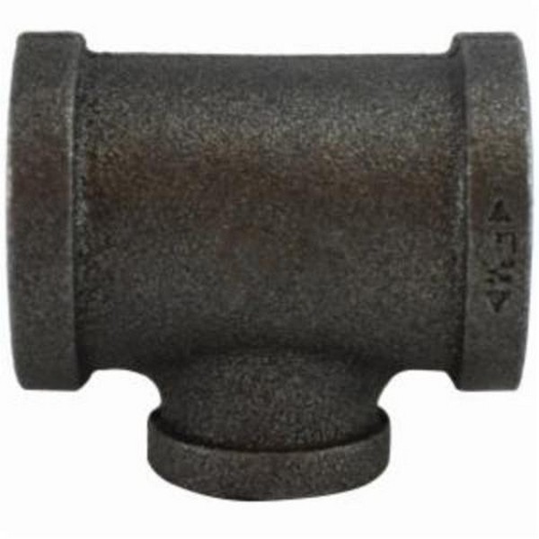 Reducing Branch Tee, Tee, 2 x 1/2 Inch Nominal, 2.98 Inch Length, 300 psi, Malleable Iron, Black Oxide, Import