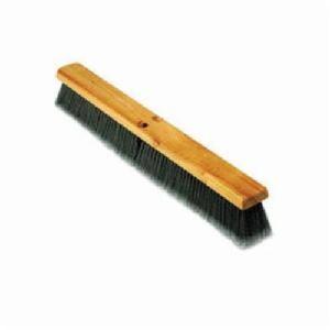 Floor Brush Head, 24 Inch Overall Length, 3 Inch Trim Length, Polypropylene Bristle, Gray Bristle, 18 Inch Block, Threaded Grip Handle