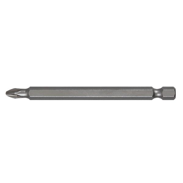 Power Bit, Single End, PH2 Point, Phillips® Point, 3-1/2 in Overall Length, Hex Shank, 1/4 in Shank, Carbon Steel