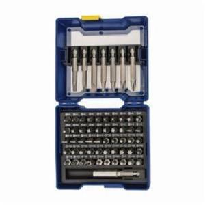 Drawer Case Insert Bit Set, Standard, 58 Piece, 1 in L, 1/4 in Hex Shank, High Grade Steel, Black Oxide