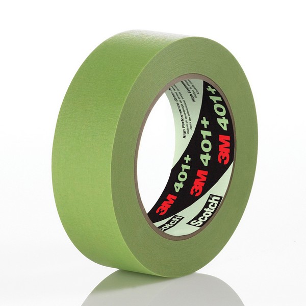 Masking Tape, High Performance, 55 m Length, 96 mm Width, 6.7 mil Thickness, Green, Natural/Synthetic Rubber Adhesive, Crepe Paper Backing, 36 in-oz Adhesion Strength, 25 in-lb Tensile Strength, 250 °F Maximum Operating, Removability: Removes Cleanly