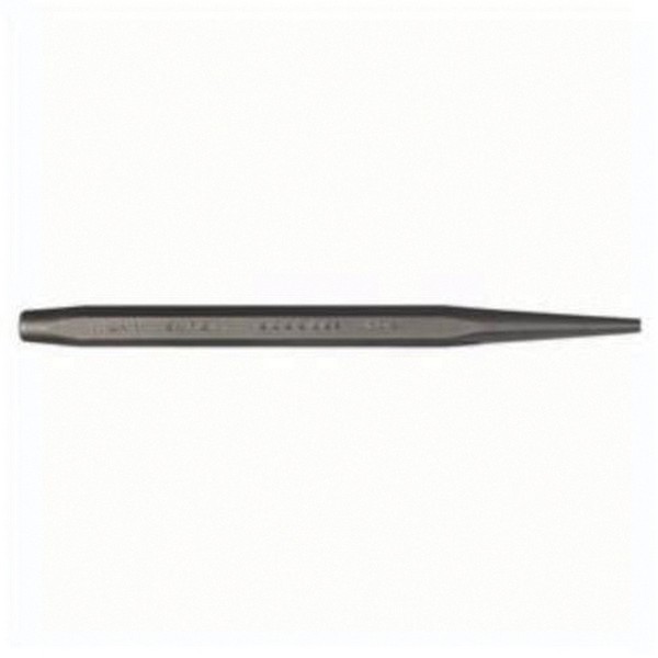 Starting Punch, 1-Piece, 5-1/8 in Overall Length, 1/8 in Punch, Parabolic, Steel, Black