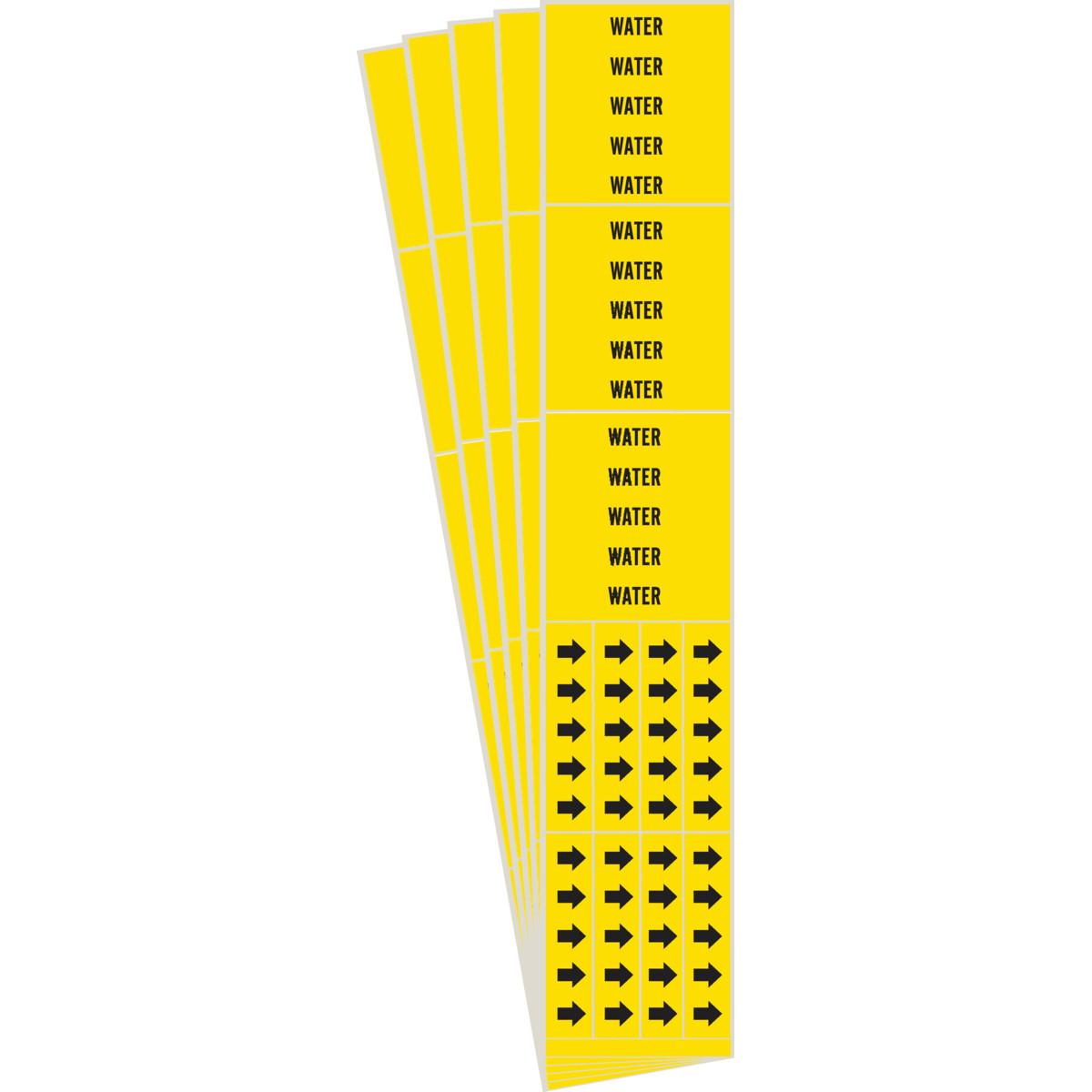 Acetylene Gas Pipe Marker, 1 Style, Series: 7001, Legend: ACETYLENE GAS, Black on Yellow Legend/Background, Fits Pipe Diameter: 2.5 to 7.875 Inch, 2.25 Inch Height, 14 Inch Width, Vinyl, Self-Adhesive Mounting, 1 Markers per Card