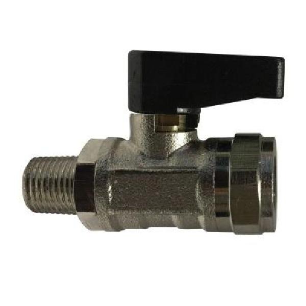 Ball Valve, Mini Straight, 1/4 Inch Nominal, MNPT x FNPT End Style, 250 psi Pressure, Brass Body, Polished Chrome, Domestic/Import: Import