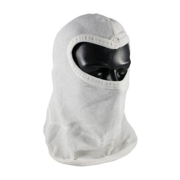 Balaclava Hood, Single Layer, Universal, White, Nomex®, Slit Eye Closure