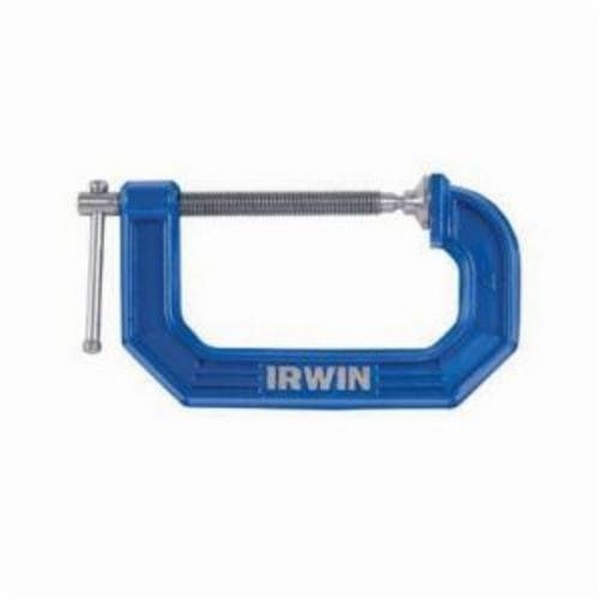 C-Clamp, Regular Duty Standard Throat, Series: 100 Series, 3 in Throat Depth, 4 in Clamping Capacity, 0 to 4 in Jaw Opening, 4 in W Jaw, 9/16 in Dia Screw, 1000 lb Clamping Pressure, Cast Iron Body