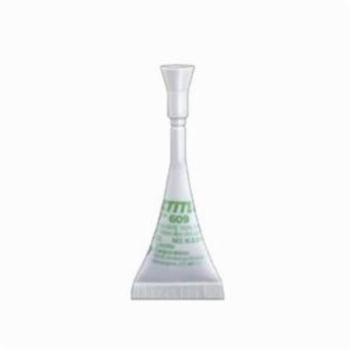 Retaining Compound, 1-Part High Strength, Series: 609™, Capsule, 0.5 mL, Green, Mild, -65 to 300 deg F, 1.1 Specific Gravity, gt 199.94 deg F Flash, 2.46 g/L VOC, 125 cPs Viscosity Rating, Flammability: 1, 2300 psi Shear Strength