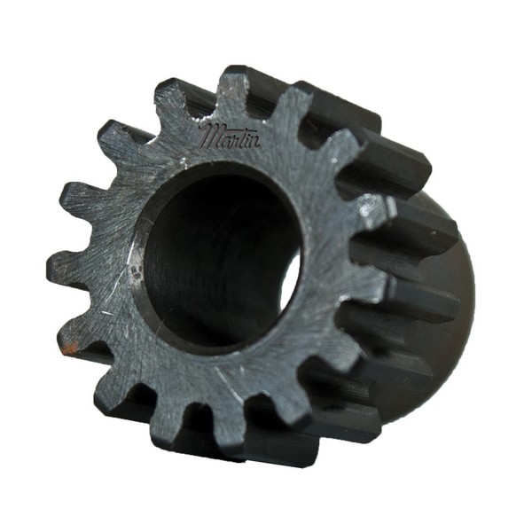Stock Spur Gear, Reboreable, 5/16 Inch Bore Diameter, 0.8 Inch Outside Diameter, 14 Teeth, 20 Diametral Pitch, 0.7 Inch, 1/2 Inch Face Width, Type B, 0.5469 Inch Hub Diameter, 0.438 Inch Hub Projection, 0.987 Inch Overall Length, 20° Pressure Angle, Steel
