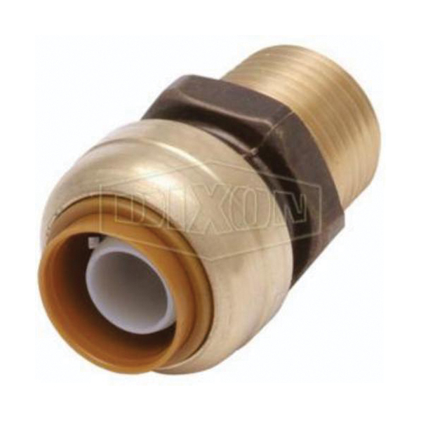 Push to Connect End Stop, Series: Sharkbite®, Cap Fitting/Connector, 1/2 Inch Nominal, MNPT End Style, 200 psi Pressure, 200 °F, Brass, Domestic