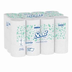 Toilet Tissue, Coreless, 36000 Sheets, 4 in Width, 3.9 in Length, White, Roll Package Type, 2 Ply