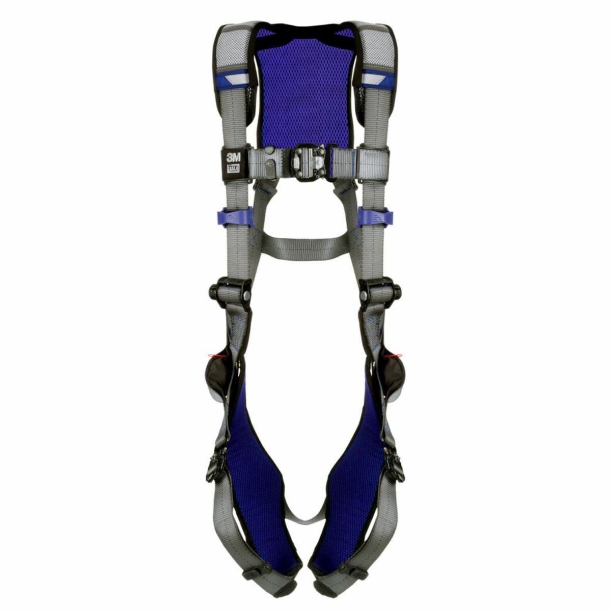 Safety Harness, Comfort, Series: ExoFit™, 2XL Size, 420 lb Load, Quick-Connect Leg Strap Buckle, Polyester Strap, Steel Hardware, Gray, Zinc Plated