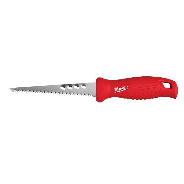 Rasping Jab Saw, 6 in Blade Length, Steel Blade, 8, 14-1/2 in Overall Length, 43 Cutting Edges, Anti-Roll Handle, Plastic Handle, Plaster Material Application