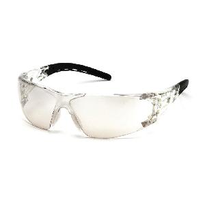 Dual Lens Protective Glasses, Size Universal, Scratch Resistant Indoor/Outdoor Mirror Lens, Black Frame